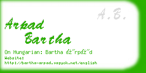 arpad bartha business card